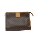 CELINE Macadam Canvas Clutch Bag PVC Brown yk13315 Fashion