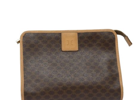 CELINE Macadam Canvas Clutch Bag PVC Brown yk13315 Fashion