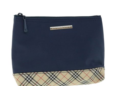 BURBERRY Nova Check Pouch Nylon Navy BeigeNew 51912 Supply