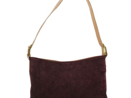 CELINE C Macadam Canvas Shoulder Bag Wine Red 51976 Hot on Sale