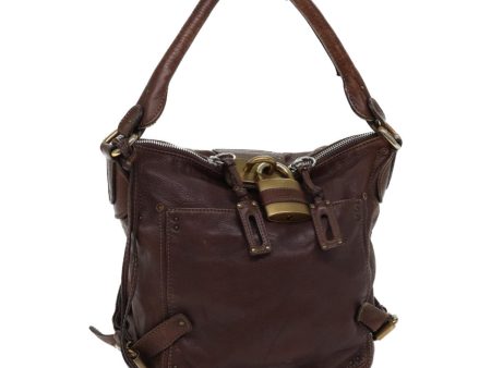 Chloe Paddington Shoulder Bag Leather Brown  ar11731 For Sale