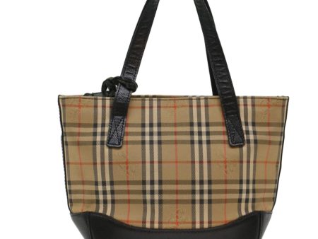 BURBERRY Nova Check Hand Bag Nylon Leather BeigeNew 49617 Cheap