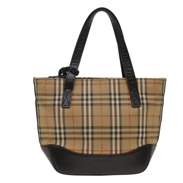 BURBERRY Nova Check Hand Bag Nylon Leather BeigeNew 49617 Cheap