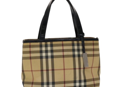 BURBERRY Nova Check Hand Bag PVC Leather Beige BlackNew 48032 Online