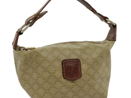 CELINE Macadam Canvas Hand Pouch PVC Leather Beige am2606g Hot on Sale