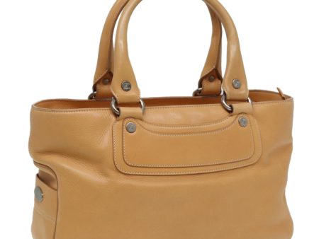 CELINE Hand Bag Leather Beige 80885 Fashion