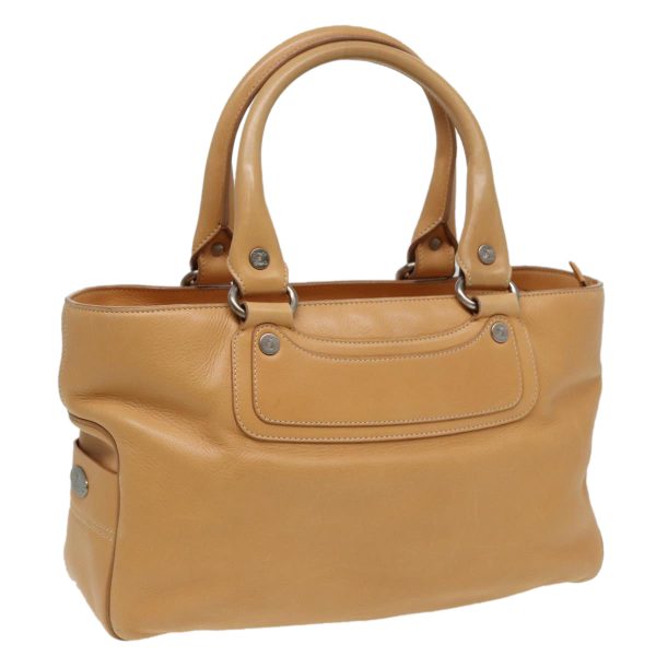 CELINE Hand Bag Leather Beige 80885 Fashion