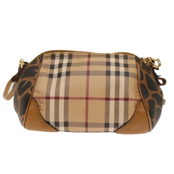 BURBERRY Nova Check Shoulder Bag PVC Leather BeigeNew yk7748 Hot on Sale