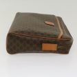 CELINE Macadam Canvas Clutch Bag PVC Leather Brown 48215 Cheap