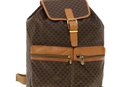 CELINE Macadam Canvas Backpack PVC Leather Brown 40328 For Sale