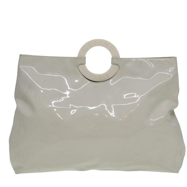 CELINE Circle Hand Bag Enamel White 81830 Supply