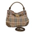 BURBERRY Nova Check Hand Bag PVC Leather 2way Pink GoldNew 49095 Sale