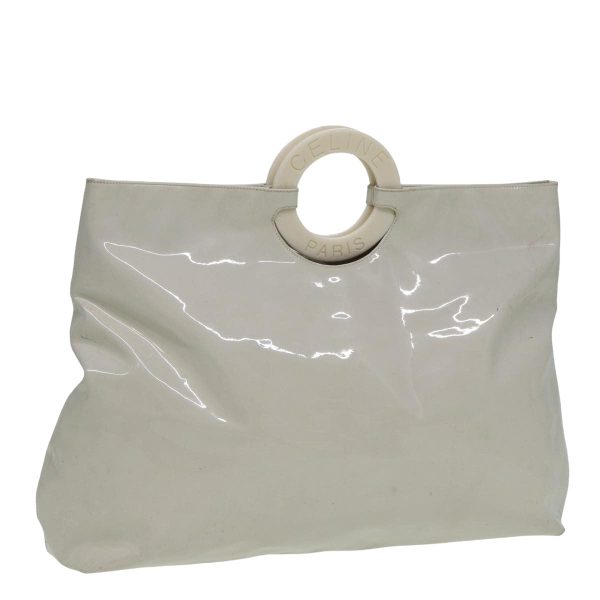 CELINE Circle Hand Bag Enamel White 81830 Supply