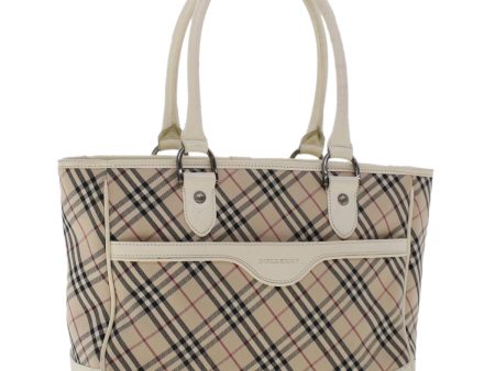 BURBERRY Nova Check Hand Bag Nylon Leather BeigeNew ep1096 Online