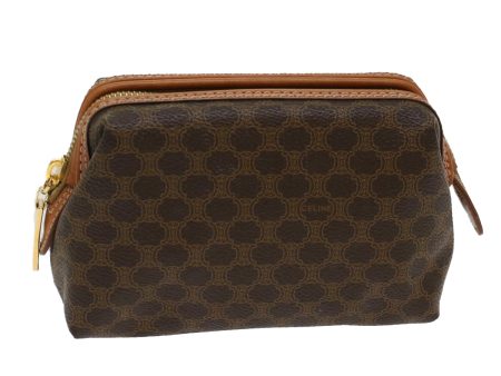 CELINE Macadam Canvas Pouch PVC Leather Brown 48181 on Sale