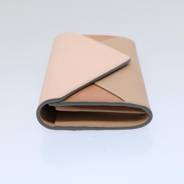 Chloe Long Wallet Leather Beige Pink 3P0171-H0Y  55677 Sale