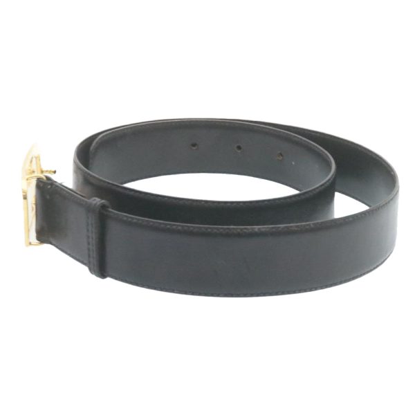 CELINE Horse Carriage Belt Leather Black Gold ar6038 Cheap