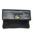 CELINE Clutch Bag Leather Black 79629 Online now