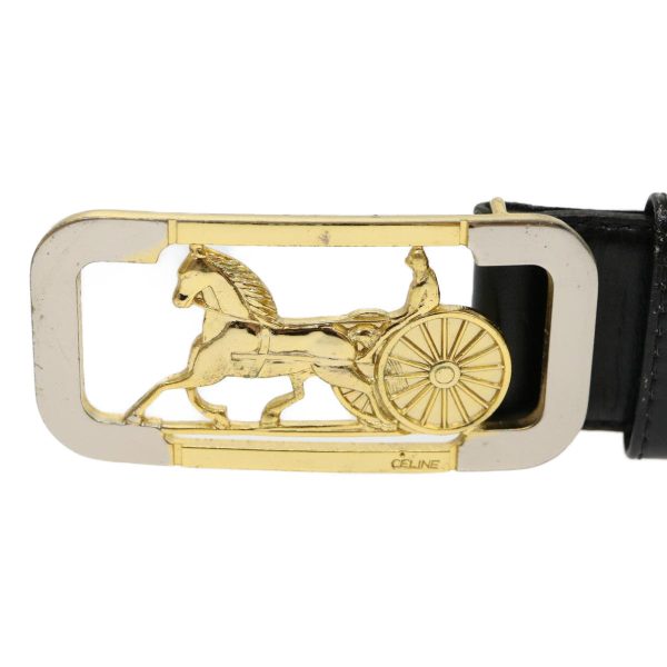 CELINE Horse Carriage Belt Black rd2136 on Sale