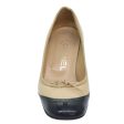 CHANEL pumps High heels Leather 35C Beige Black CC  am6896 Cheap