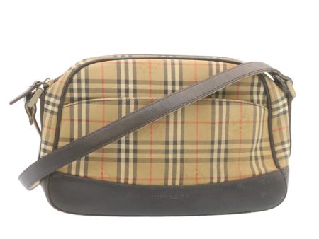 BURBERRY Nova Check Shoulder Bag Canvas Leather BeigeNew th2131 Hot on Sale