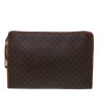 CELINE Macadam Canvas Clutch Bag PVC Leather Brown 48331 Fashion