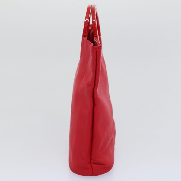 CELINE Circle Hand Bag Nylon Red ar10732 For Cheap