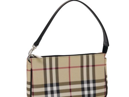 BURBERRY Nova Check Accessory Pouch PVC Leather Beige BlackNew 49274 Online