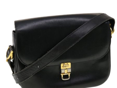 CELINE Horse Carriage Shoulder Bag Leather Black rd4963 For Cheap