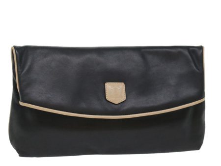 CELINE Clutch Bag Leather Navy bs6874 Sale