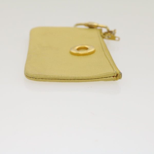 CELINE Coin Purse Leather Yellow hk413 Online now