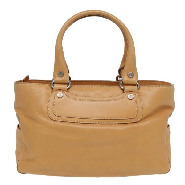 CELINE Hand Bag Leather Beige 80885 Fashion