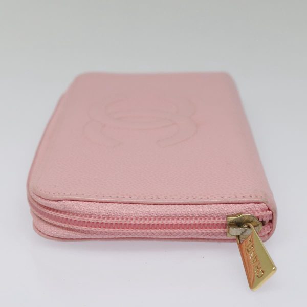 CHANEL COCO Mark Wallet Caviar Skin Pink Gold CC  yk15247 For Cheap