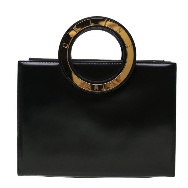 CELINE Hand Bag Leather 2way Black 40458A Sale