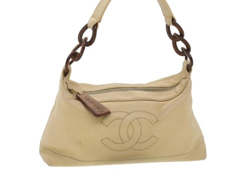 CHANEL Shoulder Bag Caviar Skin Beige CC  am3924 For Discount