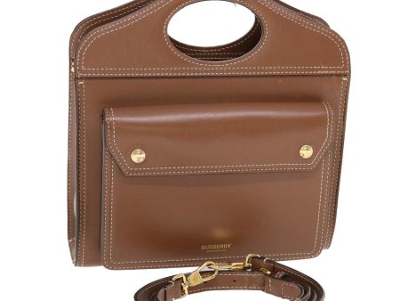 BURBERRY Hand Bag Topstitch leather 2way BrownNew 49937 Supply