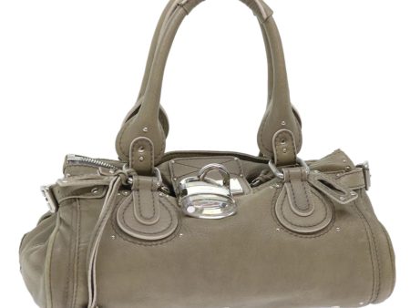 Chloe Paddington Shoulder Bag Leather Gray 01-08-51-5191  50607 Discount