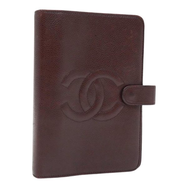 CHANEL COCO Mark Day Planner Cover Caviar Skin Brown CC  88875 Sale