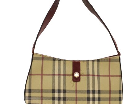 BURBERRY Nova Check Shoulder Bag PVC Leather BeigeNew ep1195 For Cheap