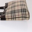 BURBERRY Nova Check Hand Bag Nylon Beige Dark BrownNew 48020 Online Hot Sale