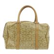 CELINE C Macadam Horse Carriage Hand Bag PVC Leather Beige am177g Fashion