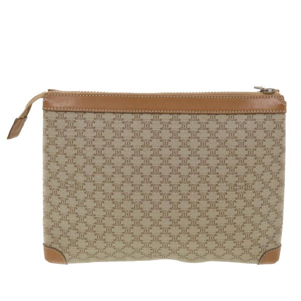 CELINE Macadam Canvas Clutch Bag Beige ac1845 Supply