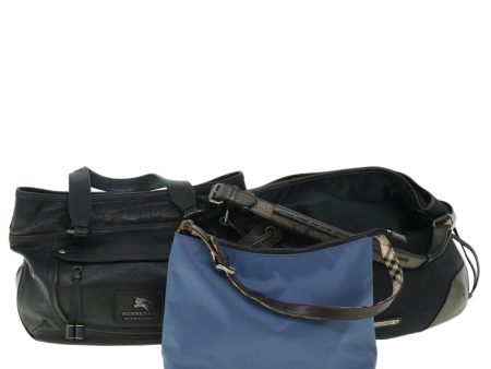 BURBERRY Blue Label Shoulder Bag Leather 3Set Black BlueNew ti1202 Sale