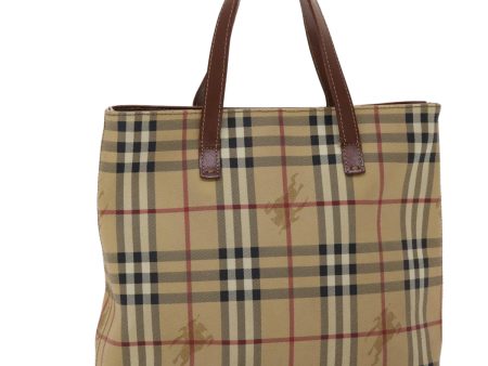 BURBERRY Nova Check Hand Bag PVC Leather Beige BrownNew 48022 Online Hot Sale