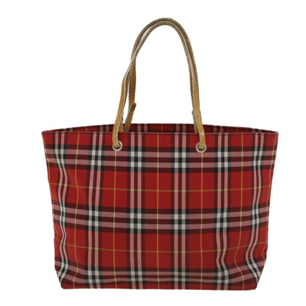 BURBERRY Nova Check Hand Bag Nylon Red YellowNew ti1177 Fashion