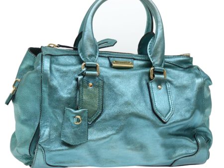 BURBERRY Boston Bag Leather BlueNew bs7372 For Discount