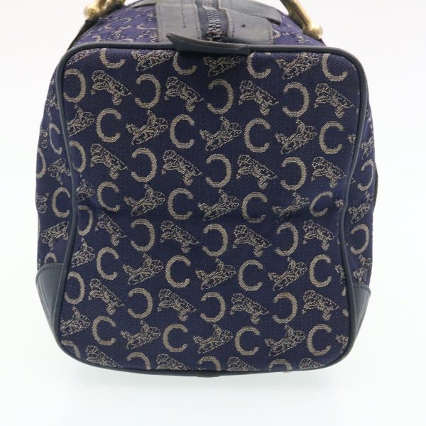 CELINE C Macadam Canvas Hand Bag Navy im257 on Sale