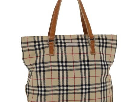 BURBERRY Nova Check Blue Label Hand Bag Canvas Leather Beige BrownNew 48850 Online now