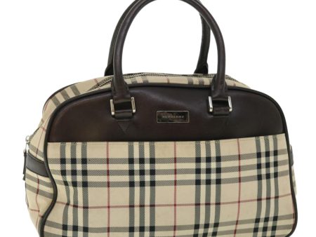 BURBERRY Nova Check Hand Bag Nylon Leather Black BeigeNew bs7702 Supply