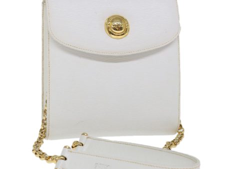 Chloe Chain Shoulder Bag Leather Vintage White  ar11719 Online